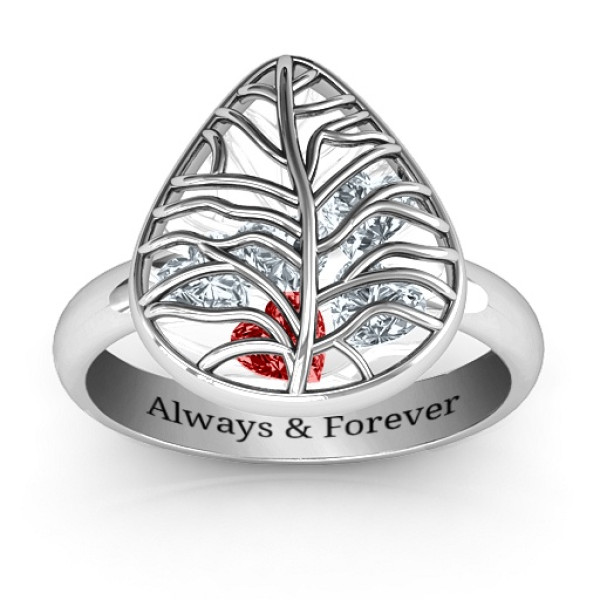 Lovely Lilac Cage Leaf Ring - The Name Jewellery™