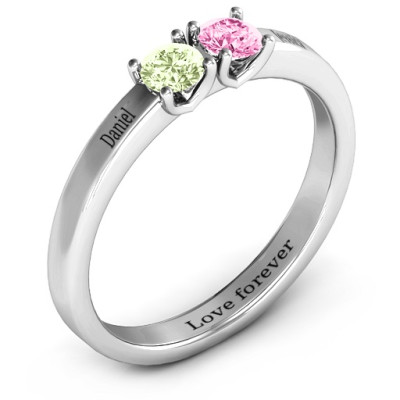 Meet In The Middle Two Stone Ring - The Name Jewellery™