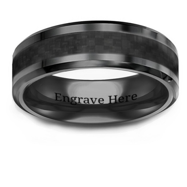 Men's Black Nightfall Ceramic Ring - The Name Jewellery™