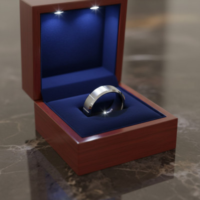 Men's Brushed Vertical Grooved Polished Tungsten Ring - The Name Jewellery™
