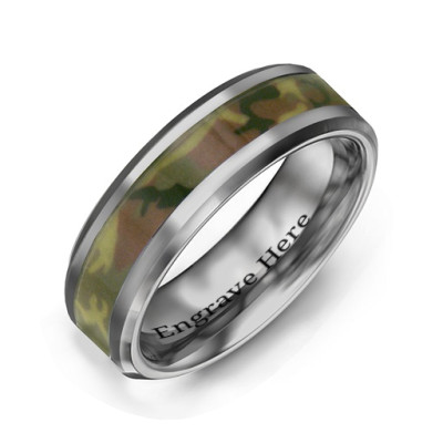 Men's Camouflage Tungsten Ring - The Name Jewellery™