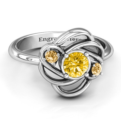 Multi Stone Love Knot Ring - The Name Jewellery™