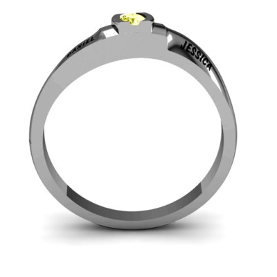 Open Bezel Set Swirl Ring - The Name Jewellery™