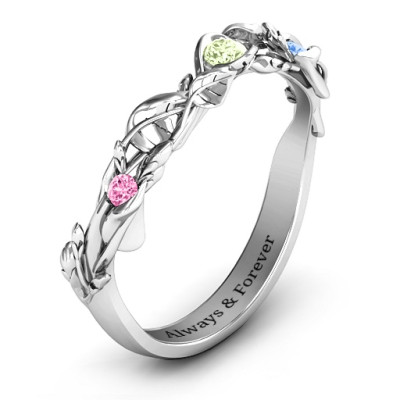 Organic Leaf Accented Band - The Name Jewellery™