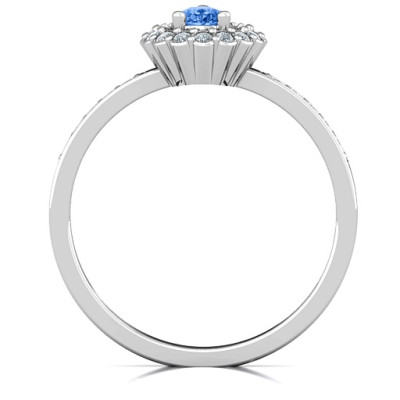 Pear Shaped Halo Ring - The Name Jewellery™