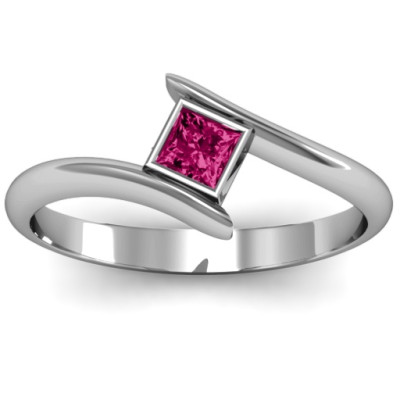 Princess Cut Bypass Ring - The Name Jewellery™