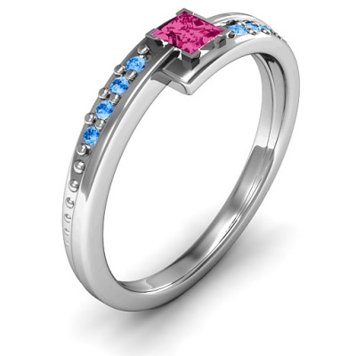 Princess Cut Ring with Accents - The Name Jewellery™