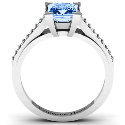 Princess Cut Ring with Channel Set Accents - The Name Jewellery™
