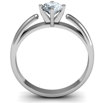 Ski Tip Solitaire Round Ring - The Name Jewellery™