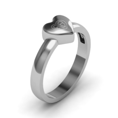 Small Engraved Monogram Heart Ring - The Name Jewellery™
