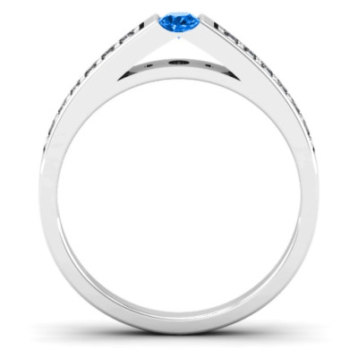 Solitaire Bridge Ring with Shoulder Accents - The Name Jewellery™