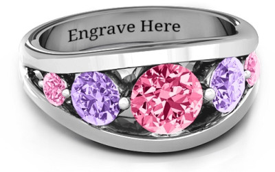 Sparkling Sterling Silver 5 Stone Split Shank Ring | Personalise Your Story