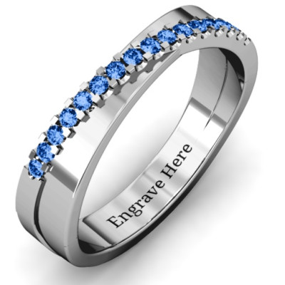 Sterling Silver Accent Crossover Ring - The Name Jewellery™