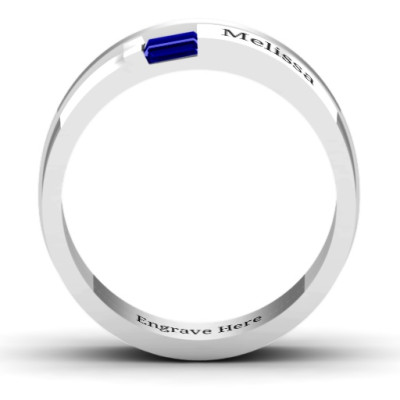 Sterling Silver Baguette Men's Ring - The Name Jewellery™