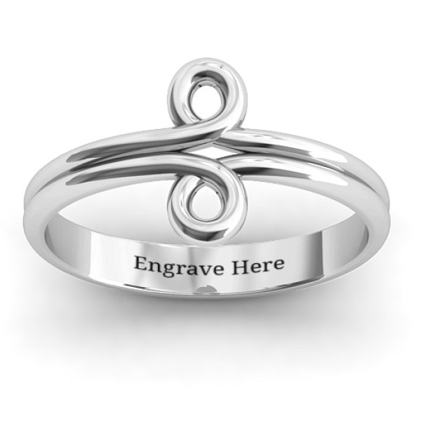Sterling Silver Basket Weave Loop Ring - The Name Jewellery™