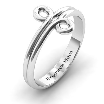 Sterling Silver Basket Weave Loop Ring - The Name Jewellery™