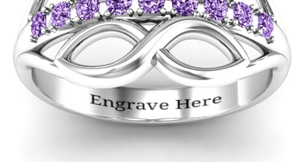 Sterling Silver Double Infinity Ring with Accents