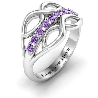 Sterling Silver Double Infinity Ring with Accents - The Name Jewellery™