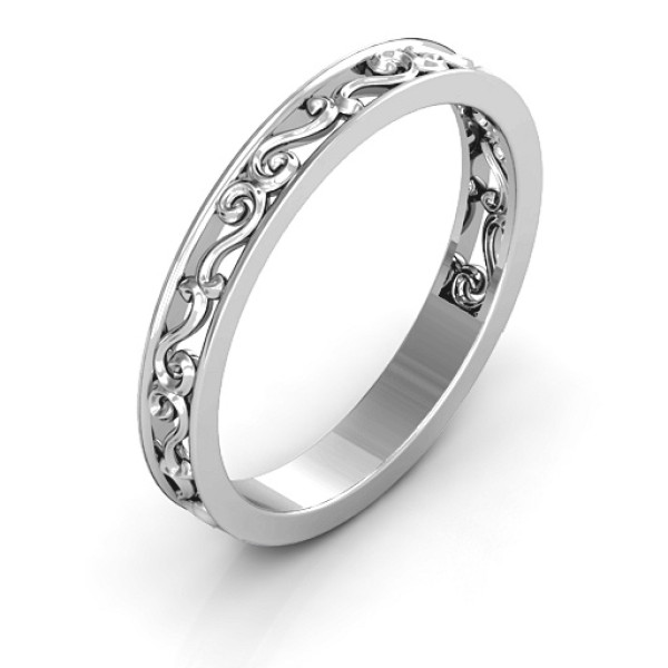 Sterling Silver Filigree Band Ring - The Name Jewellery™