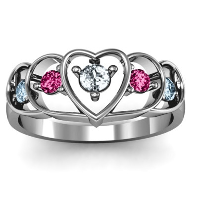 Sterling Silver Heart Collage Ring - The Name Jewellery™