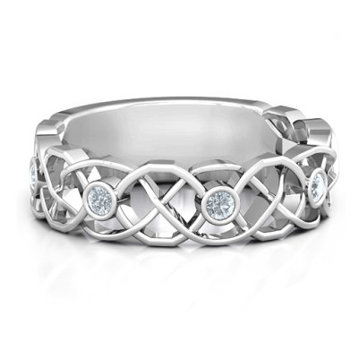Sterling Silver Intertwined Love Band Ring - The Name Jewellery™