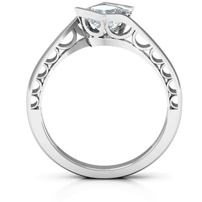 Sterling Silver Krista Princess Cut Ring - The Name Jewellery™