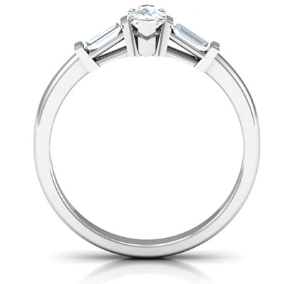 Sterling Silver Marquise Cut Love Ring - The Name Jewellery™