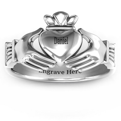 Sterling Silver Men's Classic Celtic Claddagh Ring - The Name Jewellery™