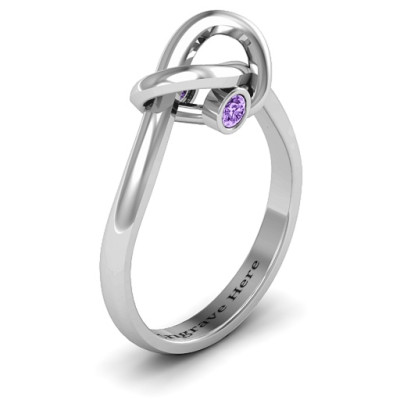 Sterling Silver Modern Infinity Heart Ring - The Name Jewellery™