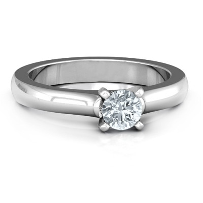 Sterling Silver Simply Solitaire Ring - The Name Jewellery™