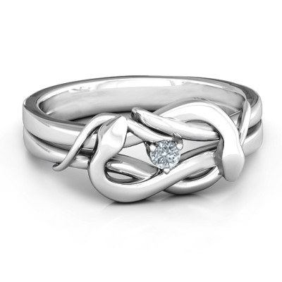 Sterling Silver Snake Lover's Knot Ring - The Name Jewellery™
