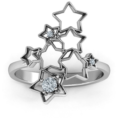 Sterling Silver Sparkling Constellation Ring - The Name Jewellery™