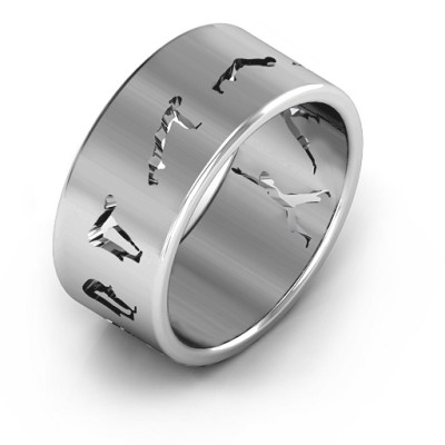 Sterling Silver Sun Salutation Pose Ring - The Name Jewellery™