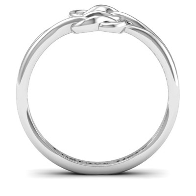 Sterling Silver Tangled Hearts Infinity Ring - The Name Jewellery™