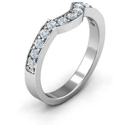 Sterling Silver U-Shape Shadow Ring - The Name Jewellery™