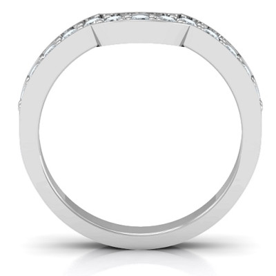 Sterling Silver U-Shape Shadow Ring - The Name Jewellery™