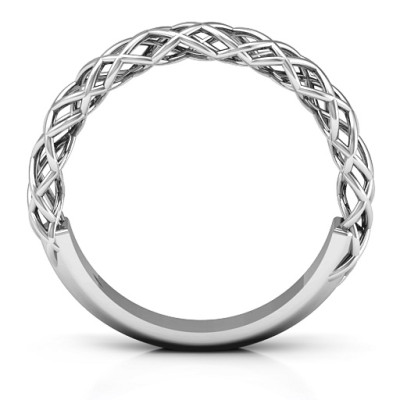 Sterling Silver Woven in Love Ring - The Name Jewellery™