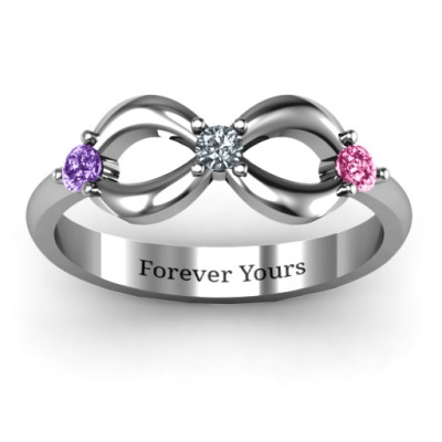 Three Stone Infinity Ring - The Name Jewellery™
