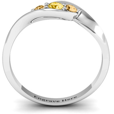 Triple Stone Swirl Ring - The Name Jewellery™