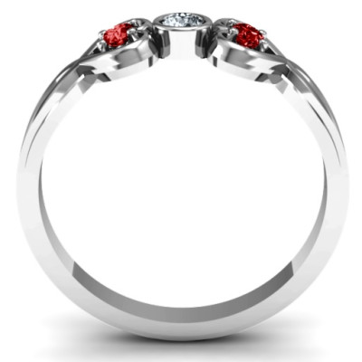 Twin Hearts with Centre Bezel Ring - The Name Jewellery™