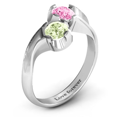 Two Stone Sparkle Ring - The Name Jewellery™
