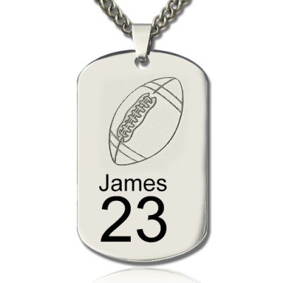 Man's Dog Tag Rugby Name Necklace - The Name Jewellery™