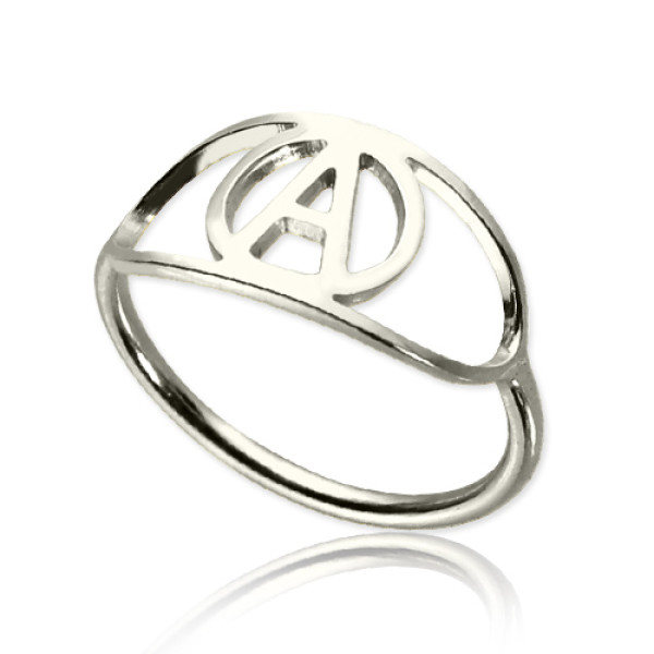 Personalised Eye Rings with Initial Sterling Silver - The Name Jewellery™