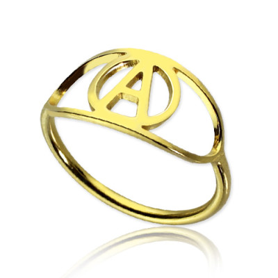 Personalised Eye Rings with Initial 18ct Gold Plated - The Name Jewellery™