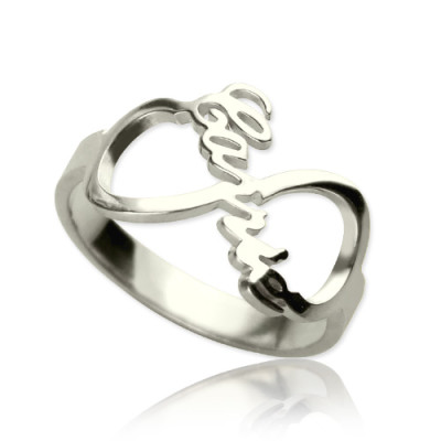 Personalised Infinity Nameplate Ring Sterling Silver - The Name Jewellery™