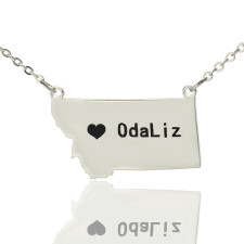 Montana Heart Necklace: Your State, Your Story, Crafted in Silver