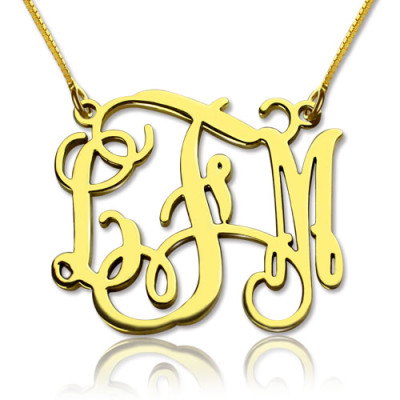 Custom Monogram Necklace 18ct Gold Plated - The Name Jewellery™