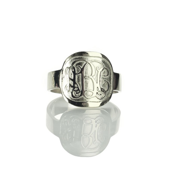 Engraved Designs Monogram Ring Sterling Silver - The Name Jewellery™