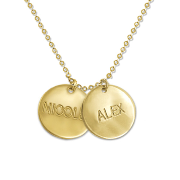 18ct Gold Mum Jewellery - Multi Disc Necklace - The Name Jewellery™