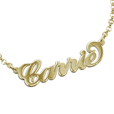 18ct Gold-Plated Silver "Carrie" Name Bracelet/Anklet - The Name Jewellery™